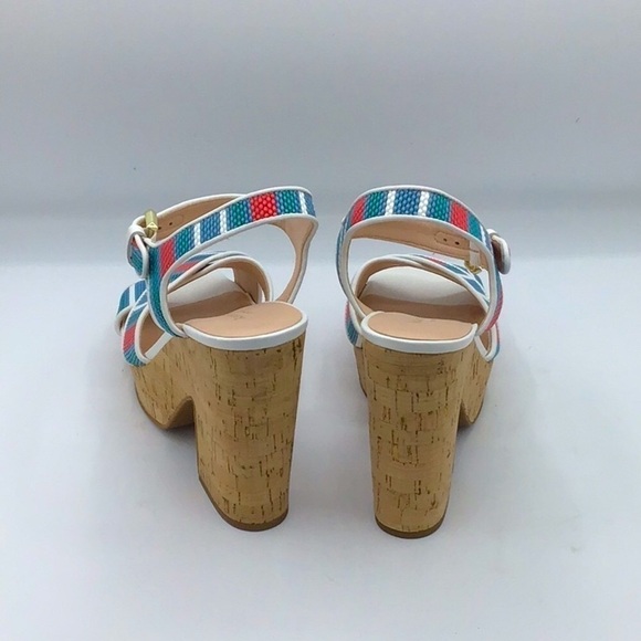Kate Spade Grace Striped Raffia Platforms Size 9.5B.. - Picture 5 of 16